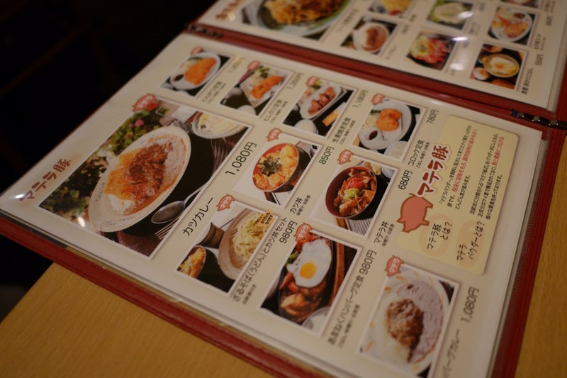 たかのこの湯のお食事処でマテラ豚のカツカレーと餃子食べたよ／愛媛松山