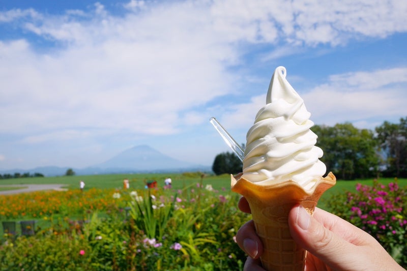 レークヒル・ファーム （Lake-Hill Farm） で季節限定ソフトクリーム(まきばのミルクソフト)食べたよ／北海道洞爺湖