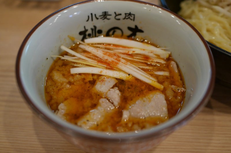 「小麦と肉 桃の木」でツルモチつけ麺食べたよ／新宿御苑