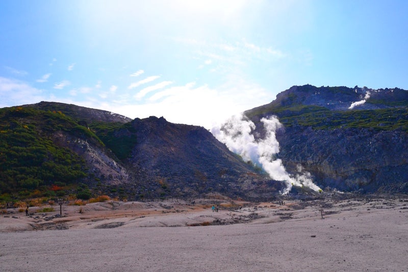 裏摩周湖展望台から川湯温泉近くの硫黄山（アトサヌプリ）までドライブしたよ／北海道弟子屈町